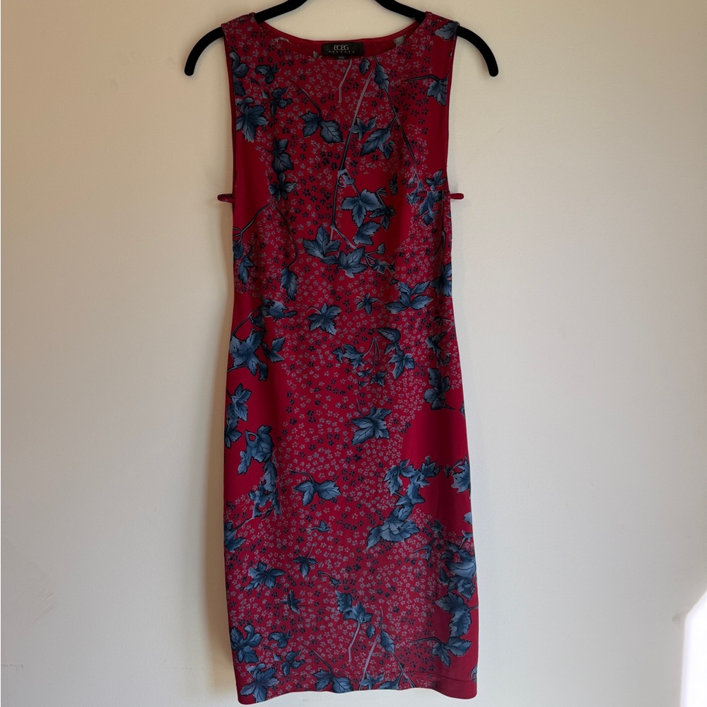 BCBG Red Floral Sleeveless Mini Dress